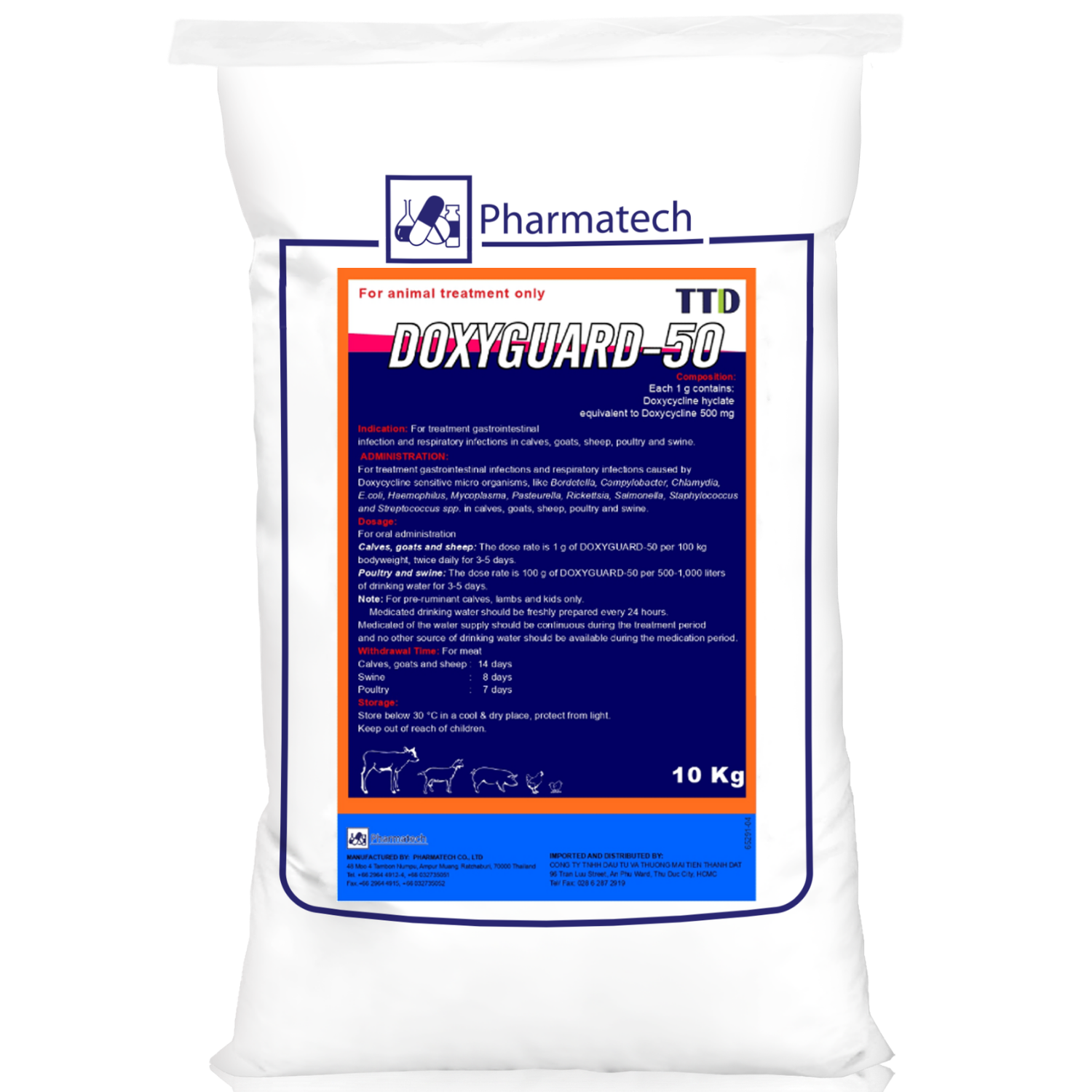 Doxyguard-50 Doxycycline 50% - Điều trị các bệnh nhiễm trùng đường hô hấp và tiêu hóa trên gia cầm