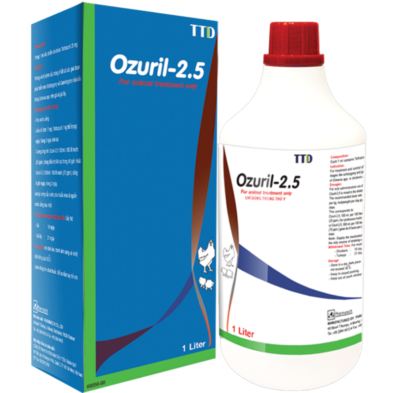 OZURIL-2.5 Toltrazuril 25mg - Kháng sinh điều trị cầu trùng trên gia cầm