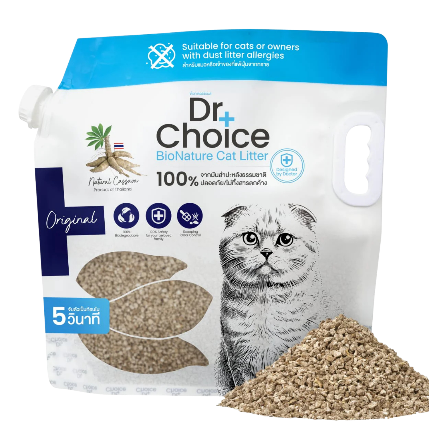 Cát Mèo từ Sắn Dr Choice BioNature mùi Truyền Thống